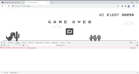 Google Dino Offline Game Hack