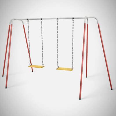 Set of 3 Painted Playground Swings - 3D Model by iQuon