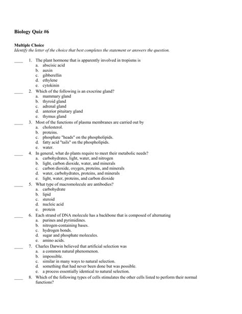 Biology Quiz