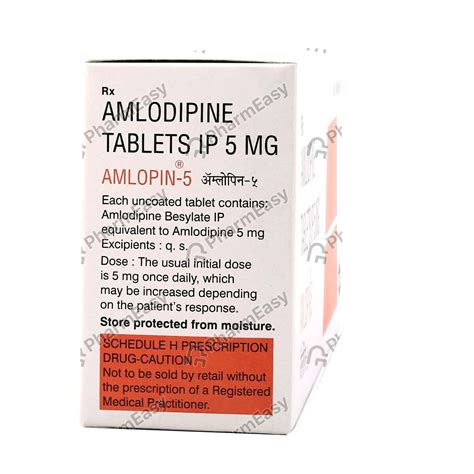 Amlopin 5 MG Tablet (10) - Uses, Side Effects, Dosage, Composition & Price | PharmEasy