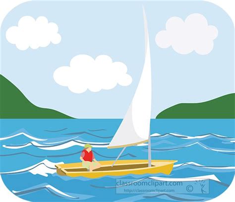 Boats and Ships Clipart - small-sailing-boat-in-rough-water-clipart-image-0419 - Classroom Clipart