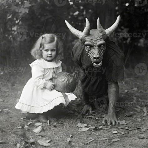 children kids halloween scary vintage photography masks 19th century ...