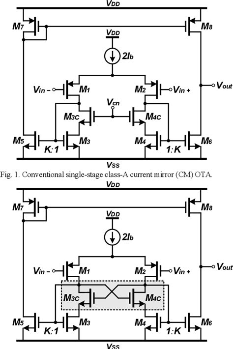 Figure 1 from Single-Stage Class-AB Non-Linear Current Mirror OTA | Semantic Scholar