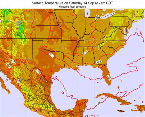 Mississippi Surface Temperature on Sunday 12 Sep at 7am CDT