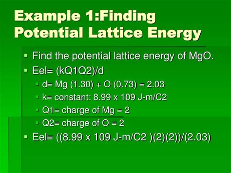 PPT - Lattice Energy PowerPoint Presentation, free download - ID:6674931