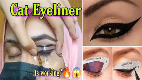 Cat eyeliner stencil review | cat eyeliner stencil tutorial - YouTube