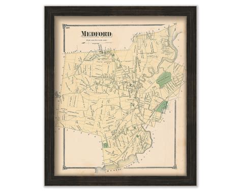 MEDFORD, Massachusetts 1875 Map - Replica or Genuine ORIGINAL