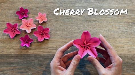 How to Make a Paper Cherry Blossom / Origami Cherry Blossom - YouTube Paper Flowers Craft ...