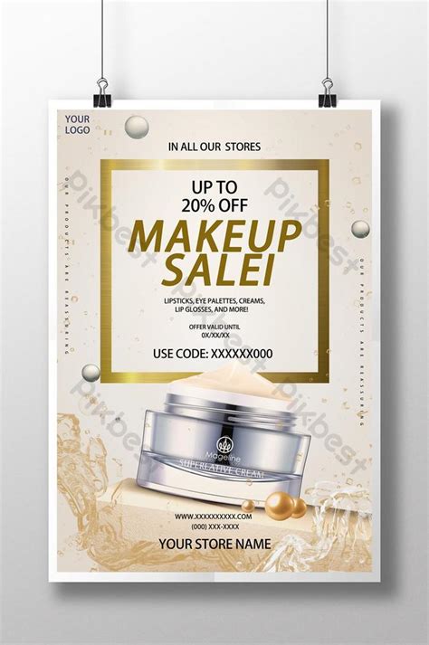 Yellow Beauty Cosmetics Product Promotion Sale Sale Poster Template ...