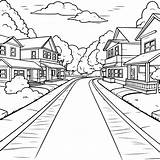 Premium Vector  An Ordinary road coloring Page sketch template