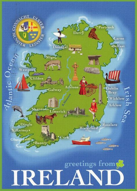 Large detailed tourist illustrated map of Ireland | Ireland | Europe ...