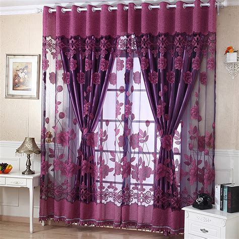 DODOING Stylish Living Elegant Abstract Curtains Printed, Sheer Curtain Print Embroidered ...