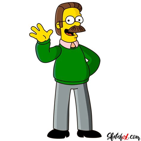 How to draw Ned Flanders - Step by step drawing tutorials | Ned flanders, Simpsons characters ...