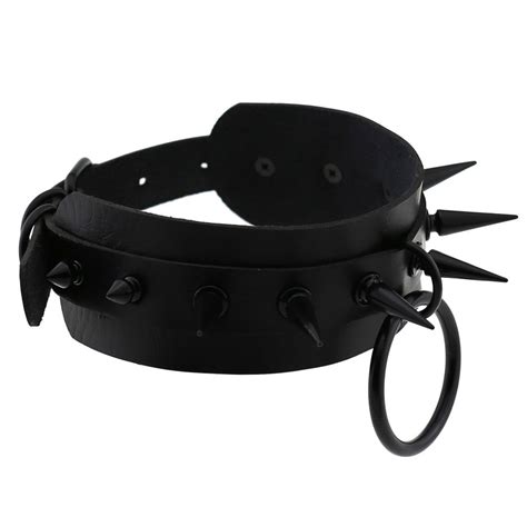 Matte Spiked O-Ring Collar | Goth Mall