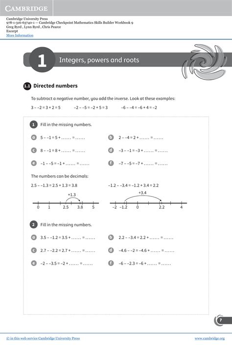 Integers powers and Roots worksheet