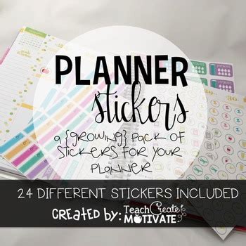 Teacher Planner {Stickers} (Growing Pack) by Teach Create Motivate