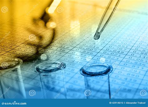 Microscope with Biological Material and Test Tubes Stock Image - Image of analyzing ...