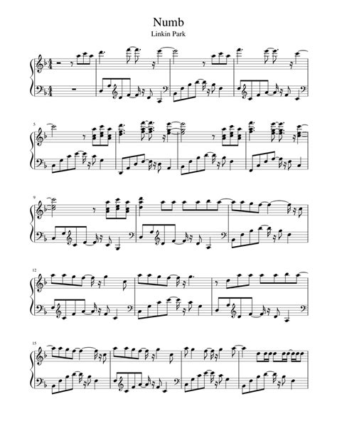 Linkin Park - Numb Sheet music for Piano | Download free in PDF or MIDI ...