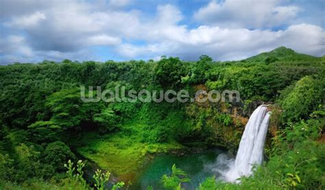 Hawaii Waterfall Wallpaper | Wallsauce UK