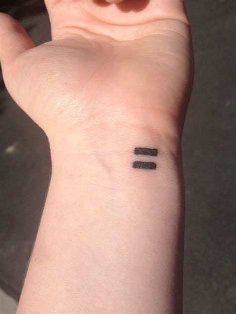 Equal sign tattoo on wrist | tattoos picture tattoos on wrist ...