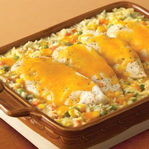 Campbell's Cheesy Chicken & Rice Casserole Recipe | SparkRecipes