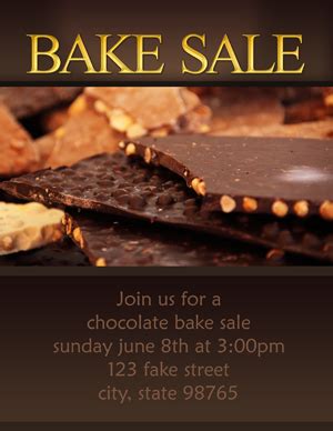 Chocolate Bake Sale Flyer Template | Bake Sale Flyers – Free Flyer Designs