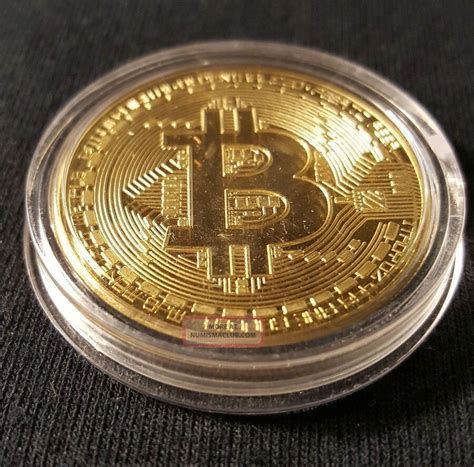 . 999 Fine Gold Bitcoin Collectors Coin - Gold Plated Shipped From Usa