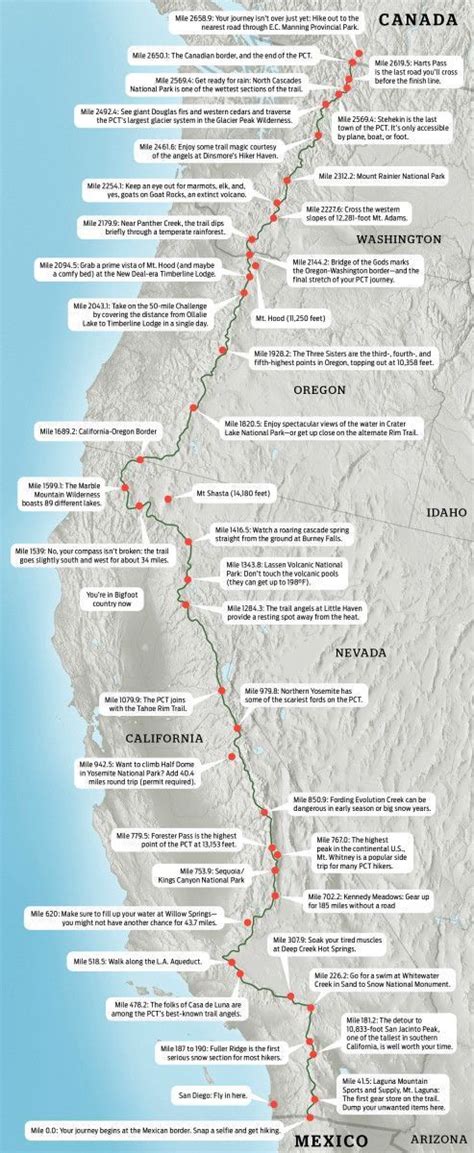 Pacific Crest Trail Map: Hike the PCT | Hiking trip, Pacific crest trail, Backpacking travel