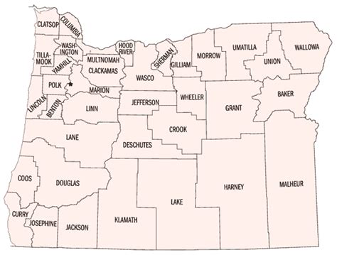 Oregon Zip Code Map By County