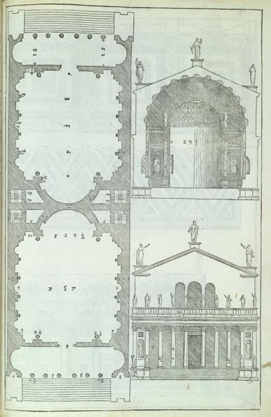 Temple of the Sun and Moon (also known as the Temple of Venus and Roma), Rome: plan, section and ...