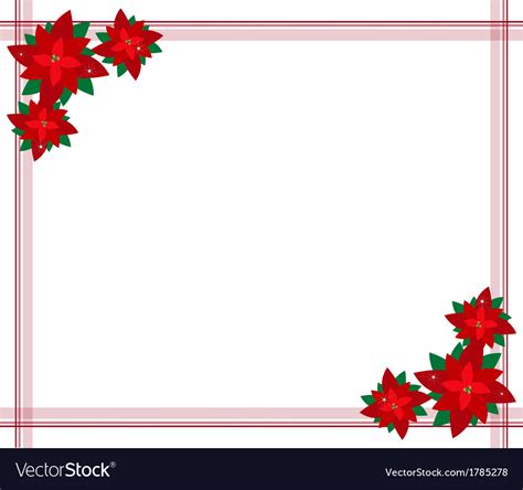 Poinsettia flowers forming a christmas border Vector Image