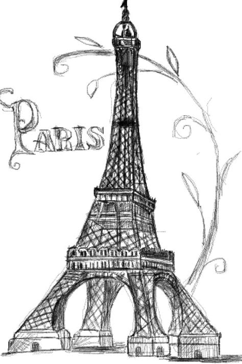 70 Easy and Beautiful Eiffel Tower Drawing and Sketches | Eiffel tower drawing, Paris drawing ...