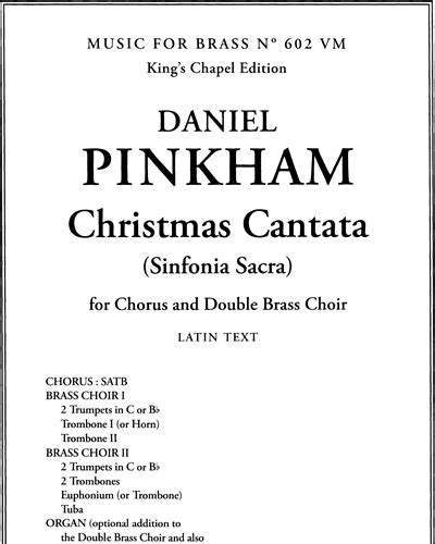 Christmas Cantata Sheet Music by Daniel Pinkham | nkoda | Free 7 days trial