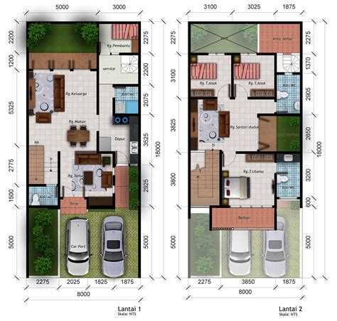 Denah Rumah Minimalis 2 Lantai