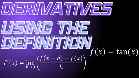 Derivative of tanx from first principles - YouTube