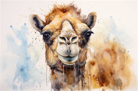 Watercolor Camel Watercolor Realistic Camel Desert Stock Illustration - Illustration of bactrian ...