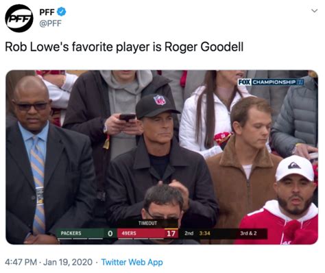 Rob Lowe's favorite player is Roger Goodell | Rob Lowe's NFL Hat | Know Your Meme