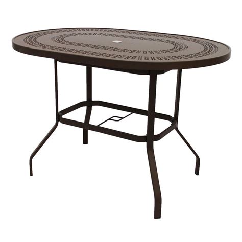 Marco Island 42 in. x 60 in. Dark Cafe Brown Oval Commercial Aluminum ...