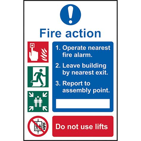 PVC Fire Action Plan Sign 200mm x 300mm | Not Branded | Fire Action ...