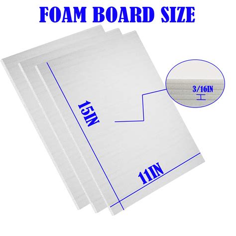 20Pack Foam Core Board, 11"x15" White Foam Board, 3/16" / 5MM Thick Mat Foam Board Center ...