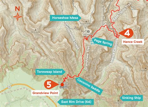 Grandview Horseshoe Mesa Trail Map Map Of The Grandview, 53% OFF