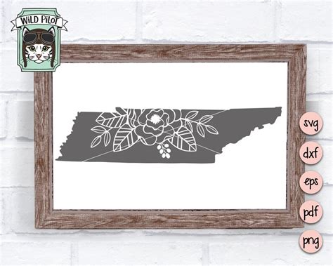 Tennessee Svg File Tennessee Silhouette Svg Tennessee Floral | Etsy