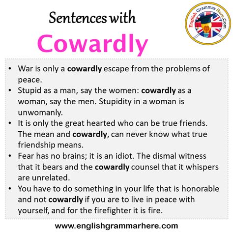 Sentences with Cowardly, Cowardly in a Sentence in English, Sentences ...