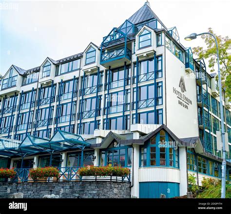 Hotel Union in Geiranger fjord Norway Stock Photo - Alamy