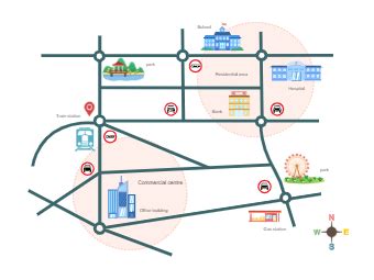 Directional Map for Town | EdrawMax Templates