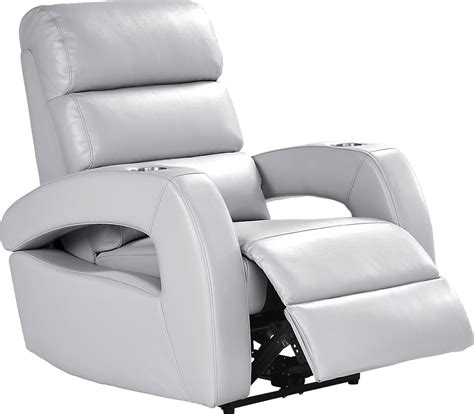 Hudson Heights Platinum Beige Polyester Fabric Power Recliner | Rooms to Go