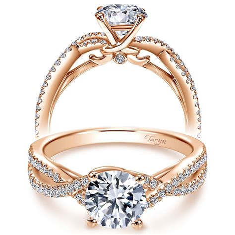 Taryn 14k Rose Gold Round Twisted Engagement Ring TE7546K44JJ | TQ Diamonds