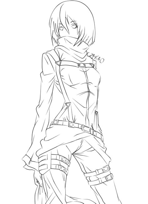 Mikasa lineart by Czakao on DeviantArt