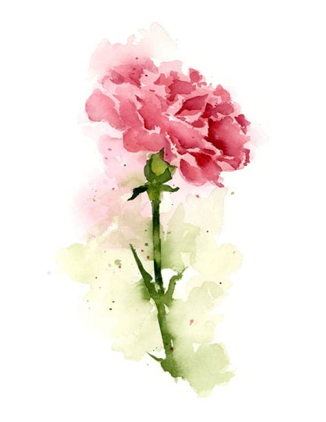 Carnation Flower Pink Carnation Art Print Flower Wall - Etsy