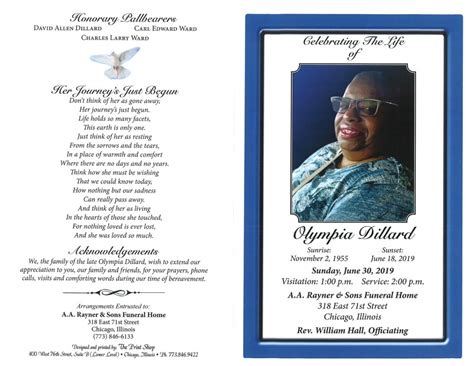 Olympia Dillard Obituary | AA Rayner and Sons Funeral Homes